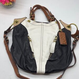 OrzanyTwo-Tone Leather Shoulder Bag